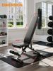 Foldable Adjustable Dumbbell Bench with 2 Resistance Bands - Multi-Purpose Home Gym Equipment for Strength Training & Fitness