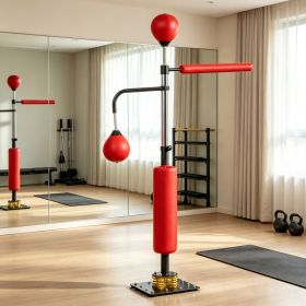 Red Speed Punching Bag 4.6'-6.7' Reflex Bag Boxing Training Equipment Adjustable Height Boxing Bag Stand for Fitness And Sports