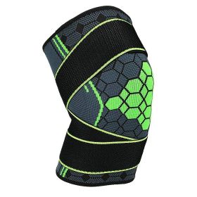 Double Strap Compression Knee Pads For Basketball Cycling (Option: Green with straps-S)