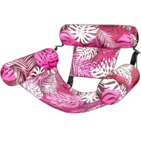 Inflatable Floating Hammock Water Floating Chair Pool Party Floating Chair (Option: Pink Leaves-76X35X60 cm)