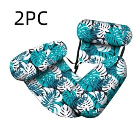 Inflatable Floating Hammock Water Floating Chair Pool Party Floating Chair (Option: Green Leaves 2PC-76X35X60 cm)
