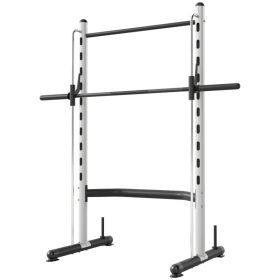 Squat Rack With Pull Up Bar And Barbell Bar Adjustable Bench Press Multi-Function Weight Lifting Half Rack, WhiteMultiple Packages (Option: white)