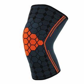 Double Strap Compression Knee Pads For Basketball Cycling (Option: Orange without straps-L)